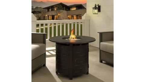 Fire Sense Dylan Outdoor Round Propane Fire Pit