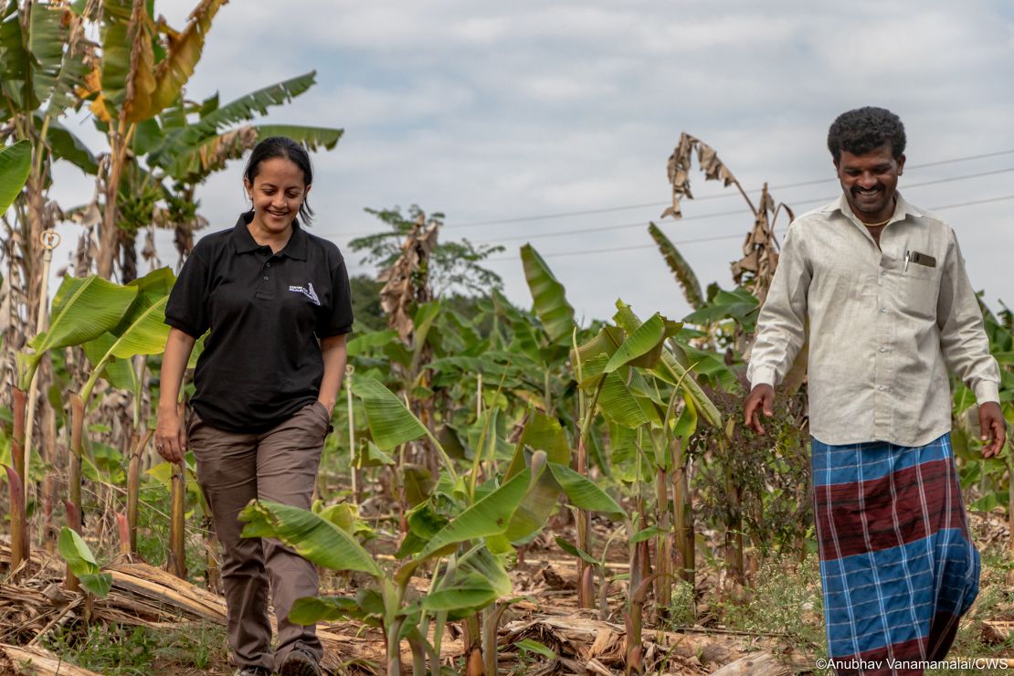 Krithi Karanth, left, helps rural communities access compensation for wildlife damage.