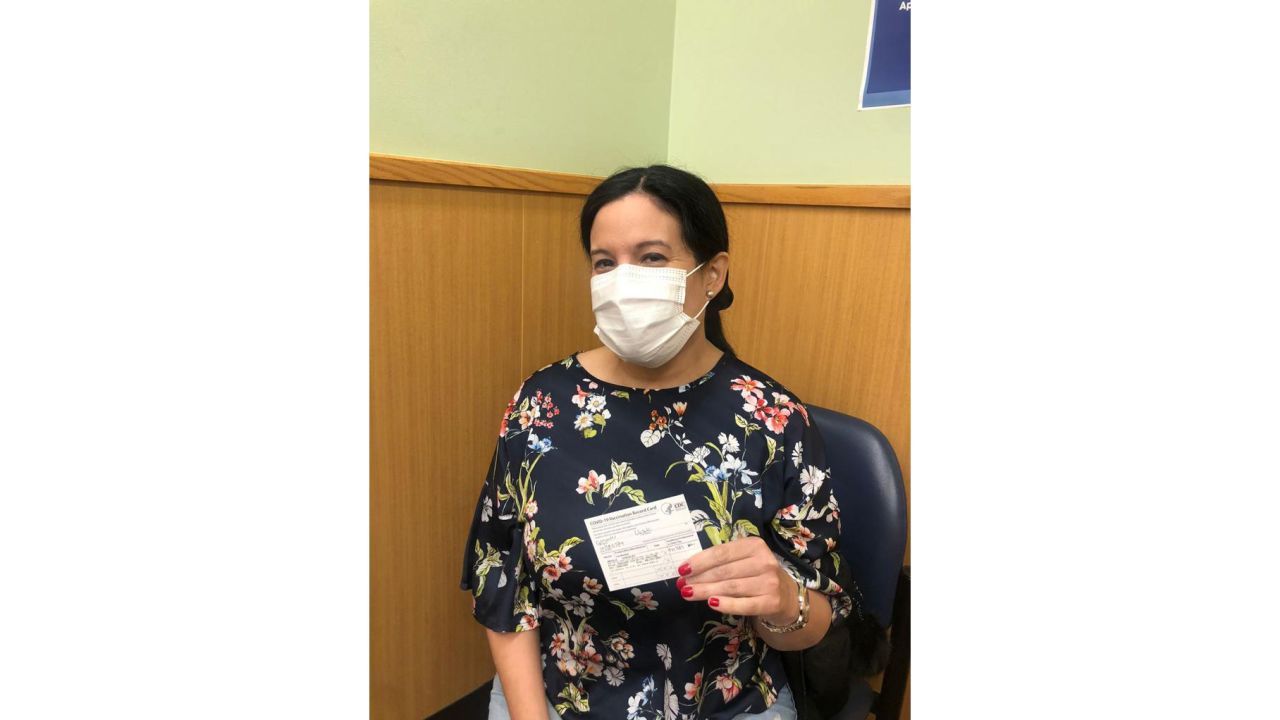 Ursula Gonzales got her vaccine at a pharmacy in Seattle, Washington.