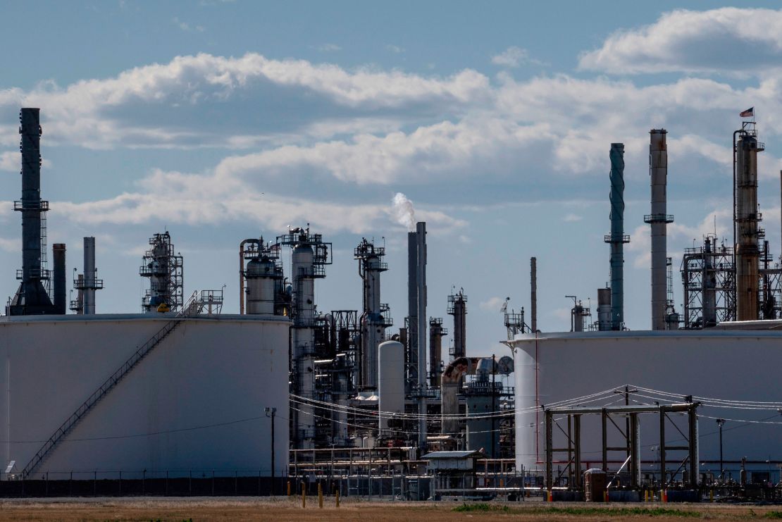 Oil storage tanks are pictured in Artesia, New Mexico.