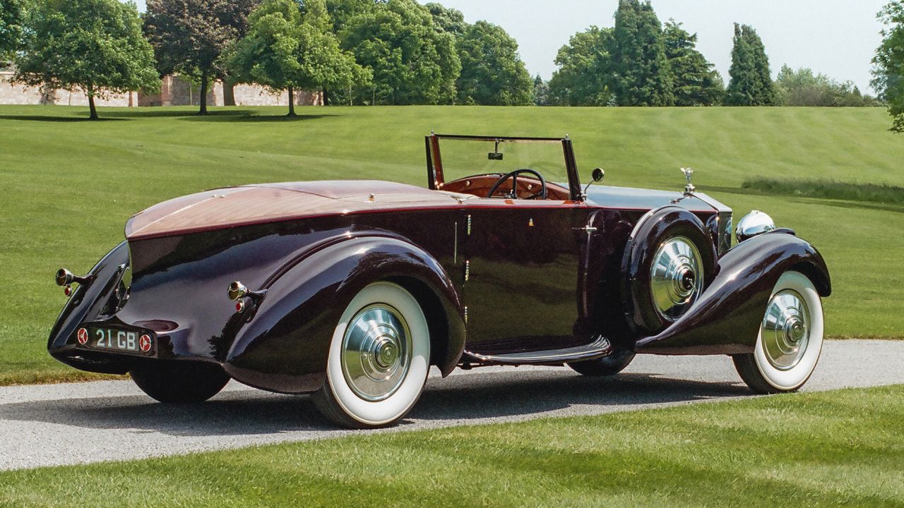 This custom built 1934 Rolls-Royce Phantom II Continental Drophead Coupé is an example of early boattail car design.