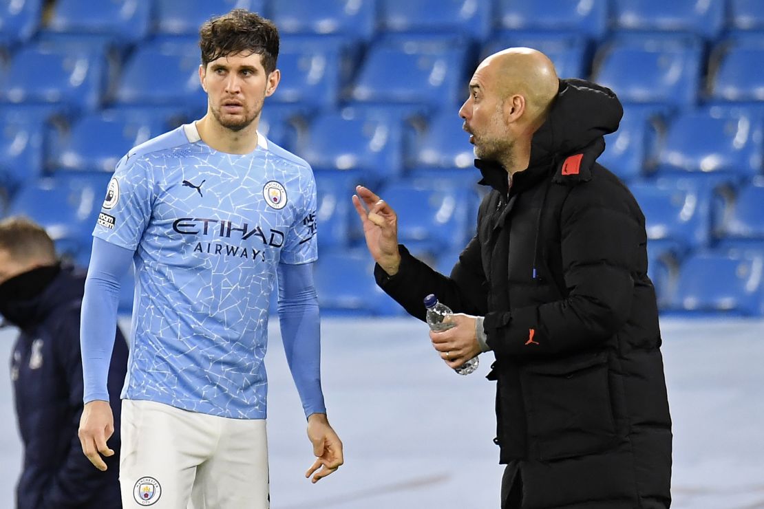 John Stones says Pep Guardiola is "100%" one of the greats.