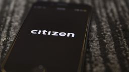 The Citizen application is displayed on an Apple Inc. iPhone in an arranged photograph taken in New York, U.S., on Thursday, June 13, 2019. Citizen uses a mix of humans and technology to monitor police scanners and sends out alerts to users regarding incidents occurring within about a one-mile radius of their smartphones. Photograph: Victor J. Blue/Bloomberg via Getty Images