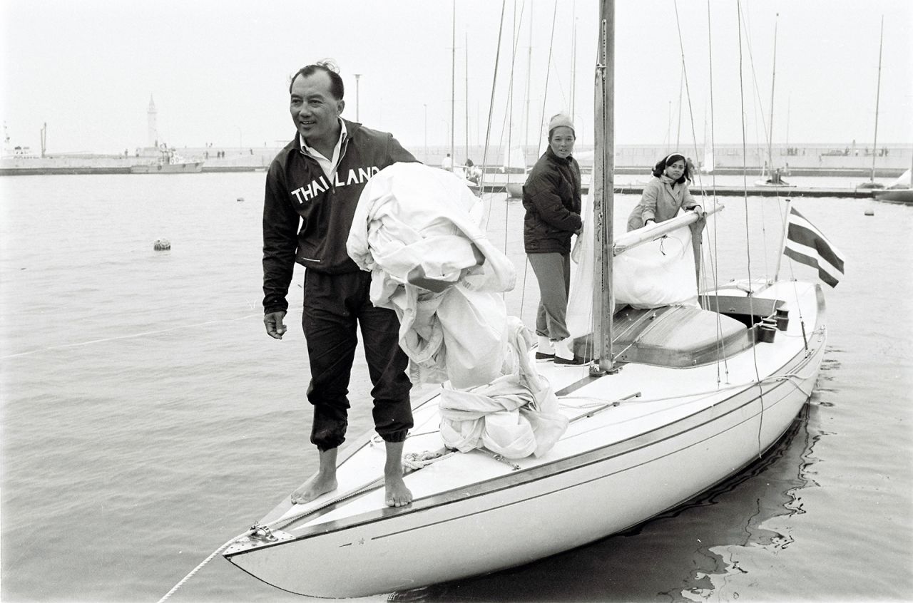Thailand's Prince Bira, left, competed in one of the sailing regattas along with Princess Arunee and Prateep Areerob.