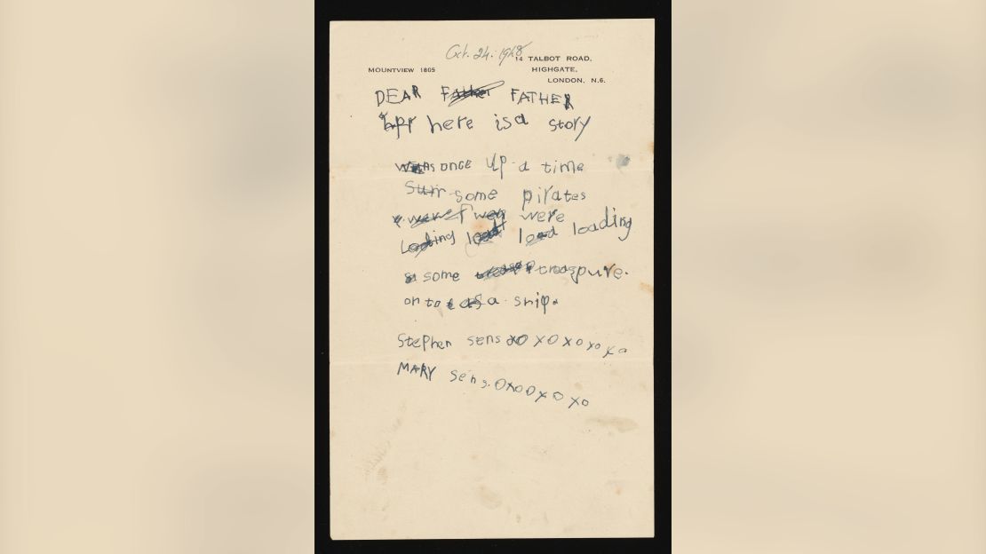 Among the gifted items is a letter from 1948, from a young Stephen to his father.