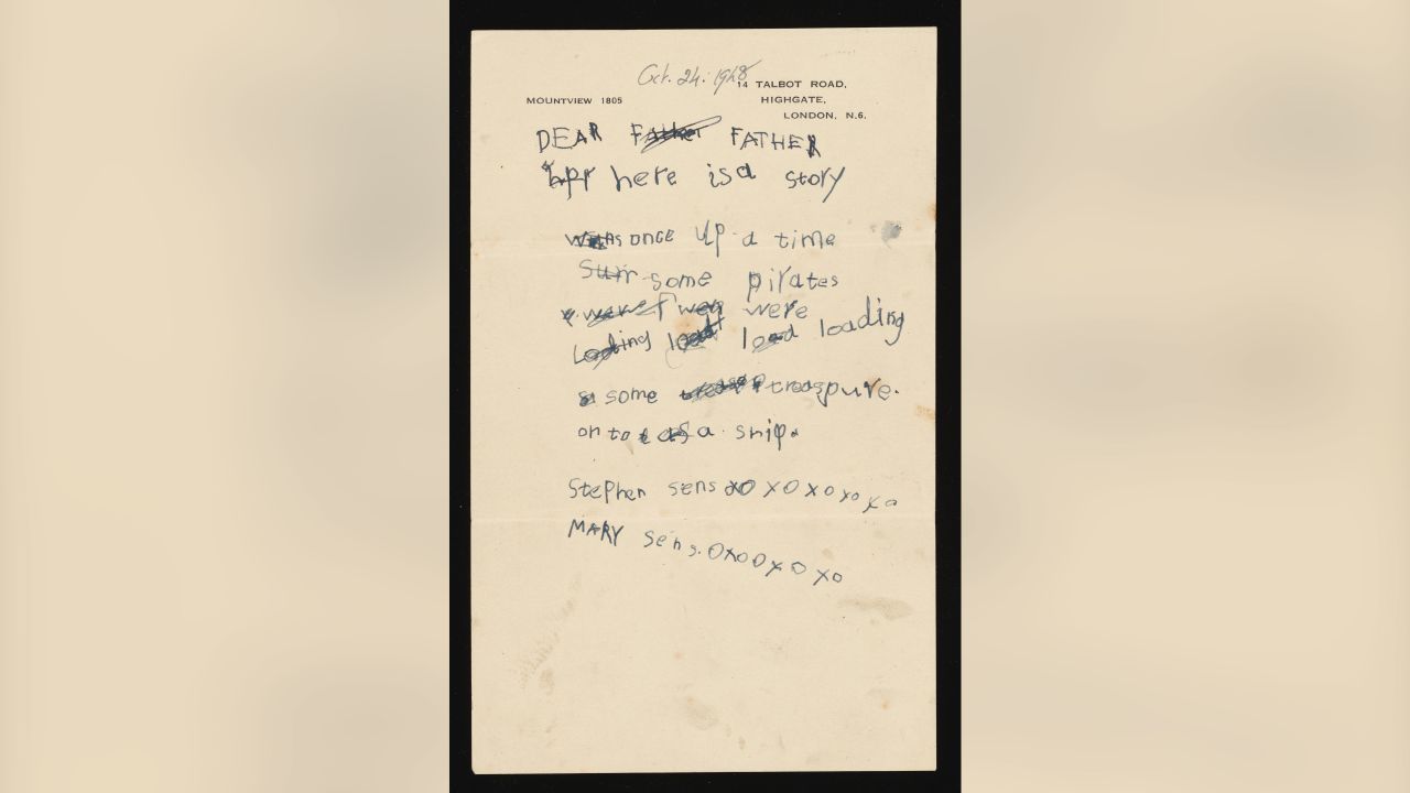 Among the gifted items is a letter from 1948, from a young Stephen to his father.