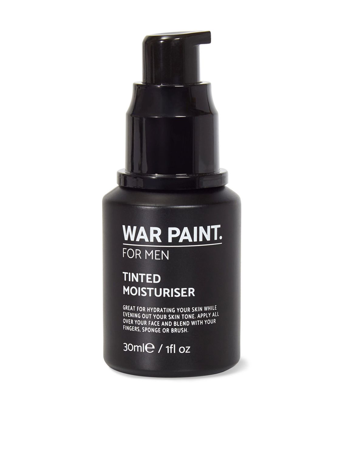 A bottle of War Paint For Men's tinted moisturizer.