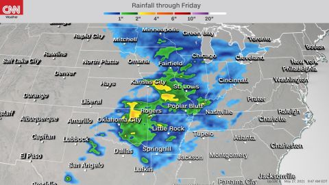 Forecast rainfall accumulation through Thursday night