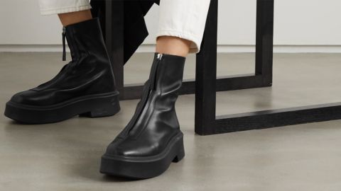 The Row Leather Ankle Boots