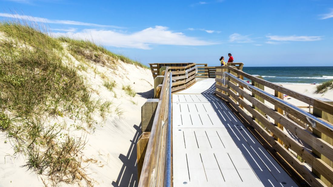 <strong>No. 3: Ocracoke Lifeguarded Beach</strong>,<strong> North Carolina.</strong> An inviting boardwalk leads to the beach on Ocracoke, which is isolated and beloved for it.