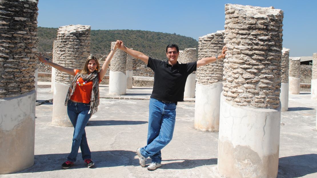 The couple photographed back in Mexico, exploring Tula.