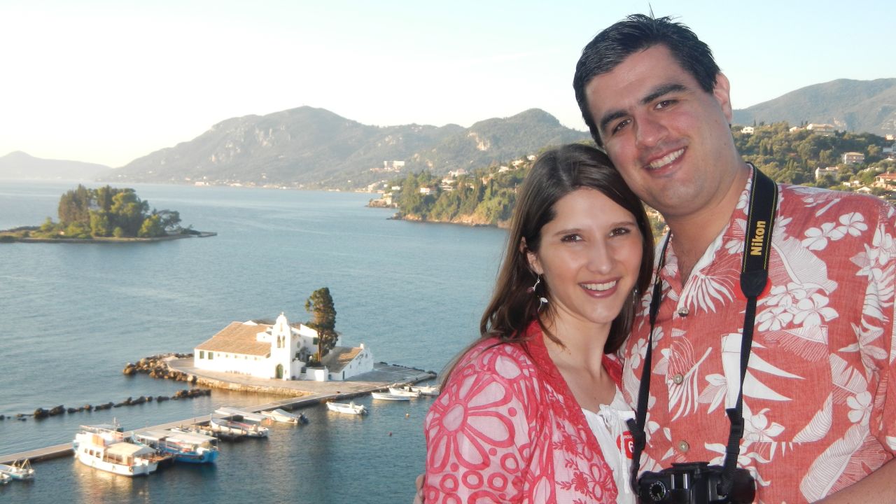 <strong>Greece adventure</strong>: Here they are in Corfu in 2013, during a vacation island-hopping around Greece.