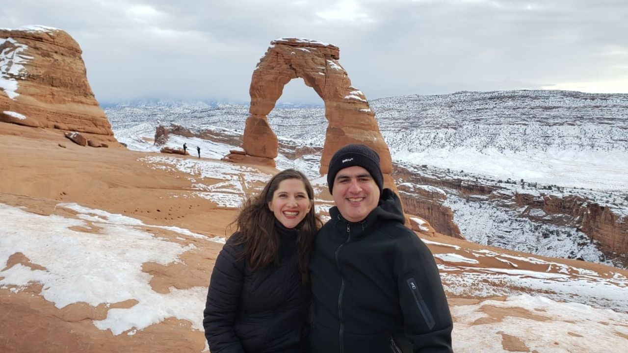 <strong>Happy couple: </strong>Here's the couple today. "I think it was destiny to be together," says Irma. "I'm very, very happy to have met Rodrigo. We are a great couple and I'm in love with him."