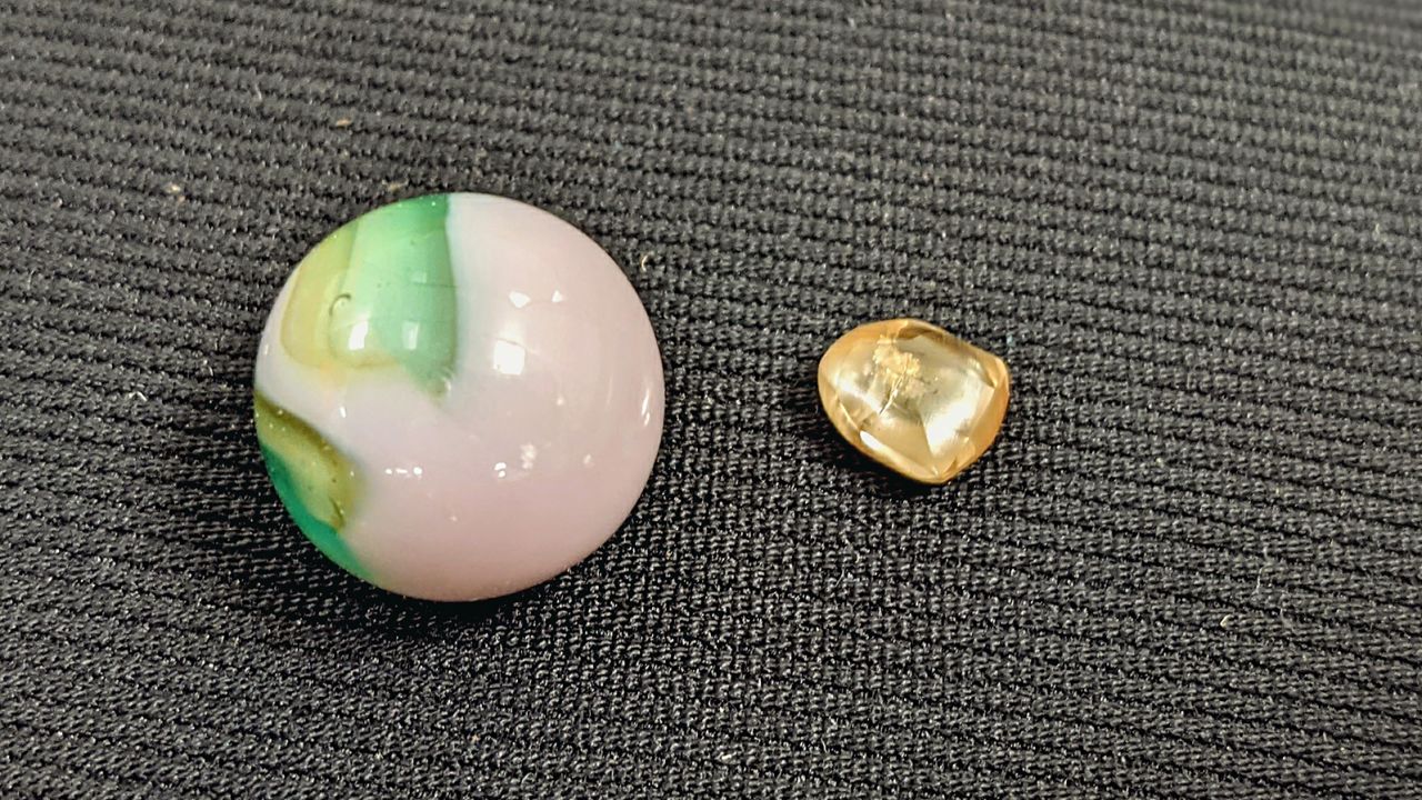 The 2.20 carat gem is the largest that's been found at the park since last October, when a visitor from Fayetteville, Arkansas discovered a 4.49-carat yellow diamond. 