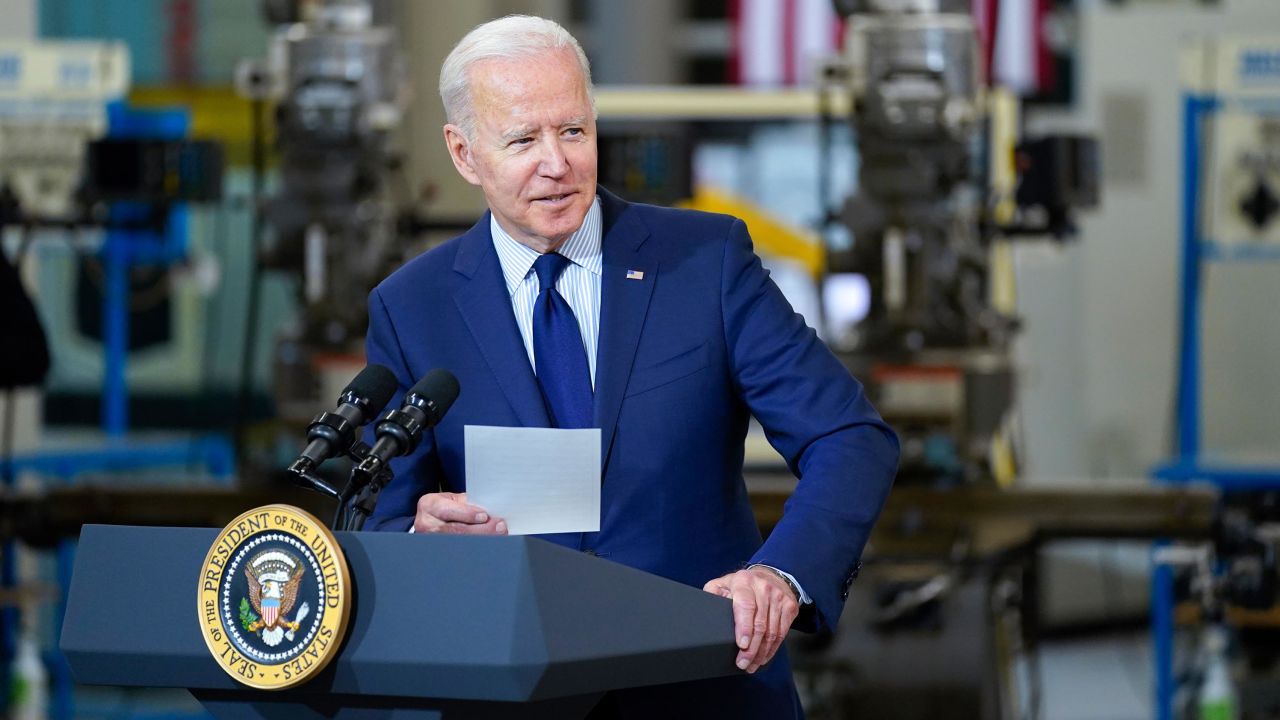 President Joe Biden delivers remarks on the economy at the Cuyahoga Community College Metropolitan Campus, Thursday, May 27, 2021, in Cleveland. 