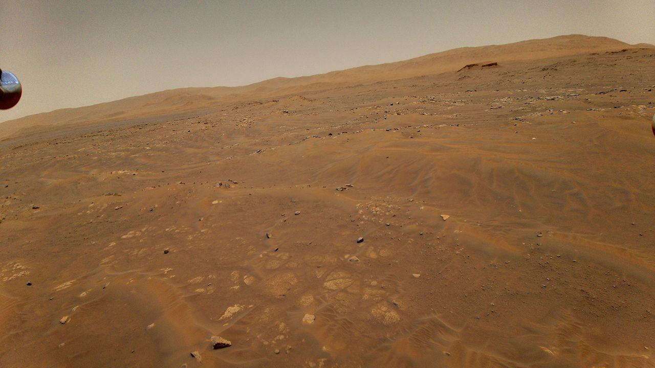This image of Mars was taken from the height of 33 feet (10 meters) by Ingenuity during its sixth flight.