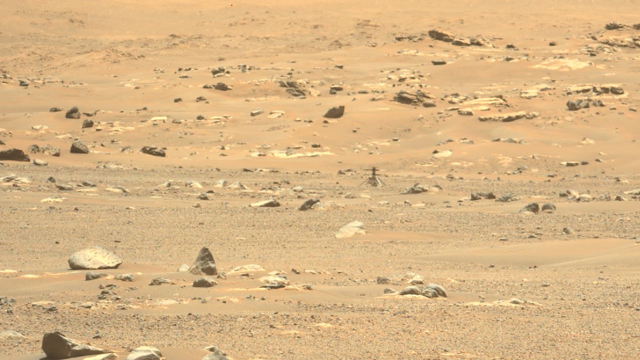 This image of Ingenuity was taken the day after its sixth flight by the Perseverance rover.