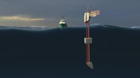 Seawater ballast tanks will help "flip" the structure and keep it steady.