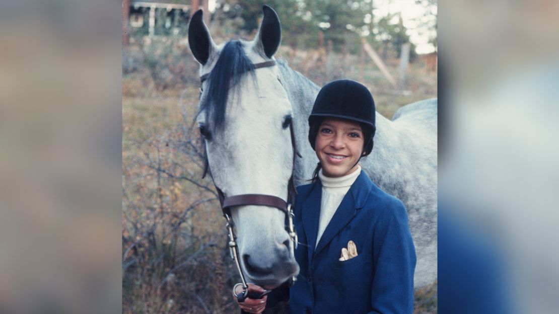 Virginia Rose with her horse Charley in 1973, the same year she broke her back in a riding accident. 