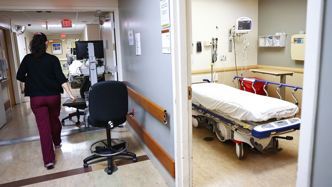 A free bed at the emergency department at Providence St. Mary Medical Center on March 30 in Apple Valley, California. 