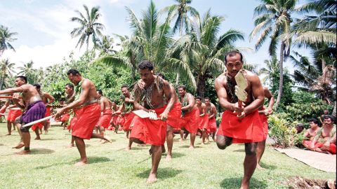 A traditional dance ceremony in Apia, the capital of Samoa.