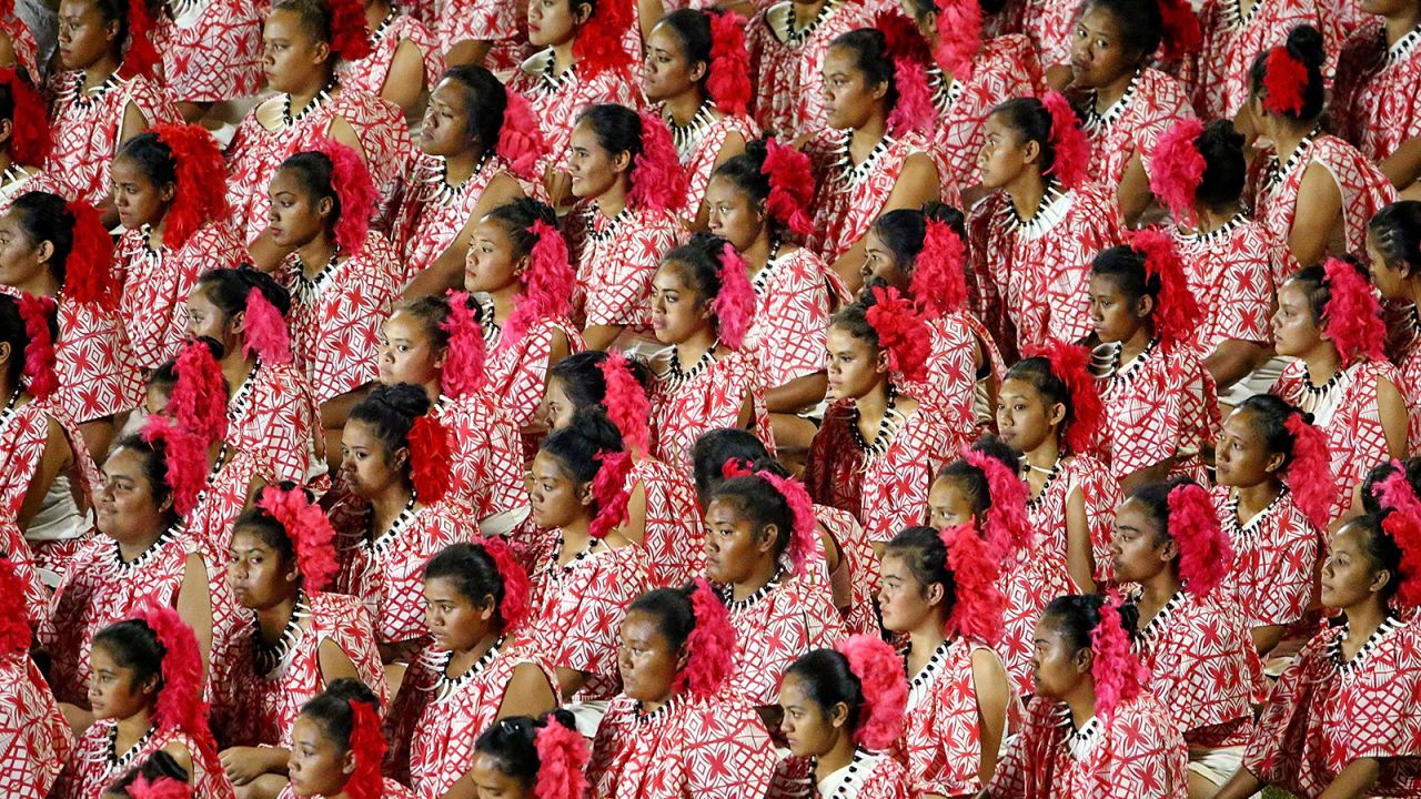 Samoan dancers perform during the Opening Ceremony of the Vth Commonwealth Youth Games at Apia Park on September 5, 2015 in Apia, Samoa. 