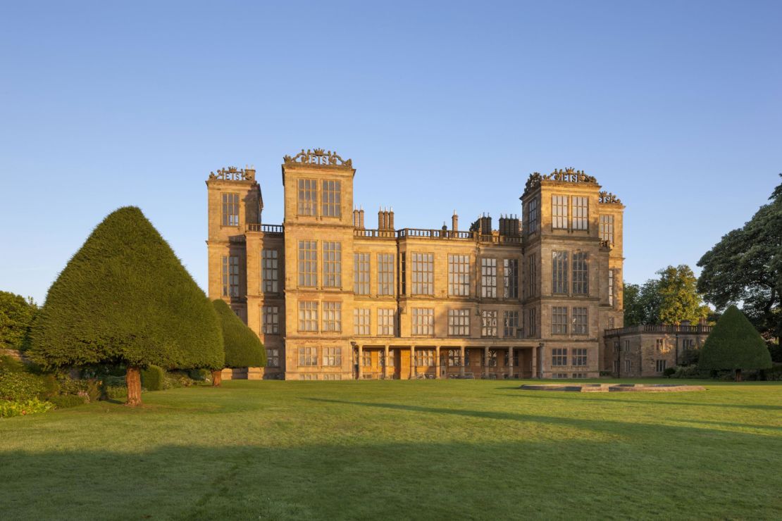 A view of Hardwick Hall, where the tapestries have hung for centuries.