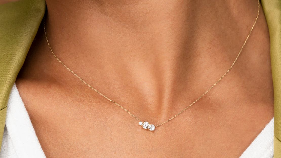 White Sapphire Trio Necklace