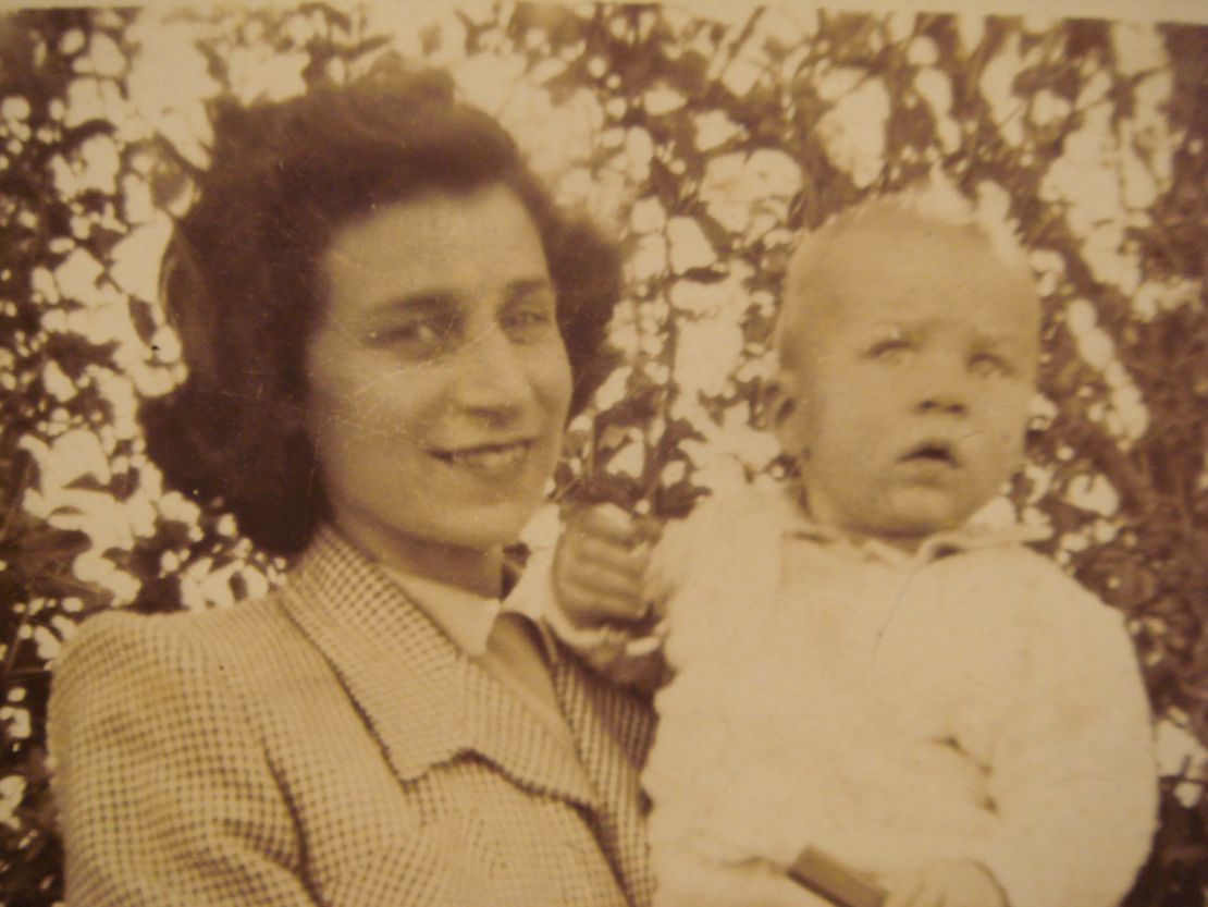 Jo Thomson and her son Robin, Rachel Egan's father, in a photo dated 1948.