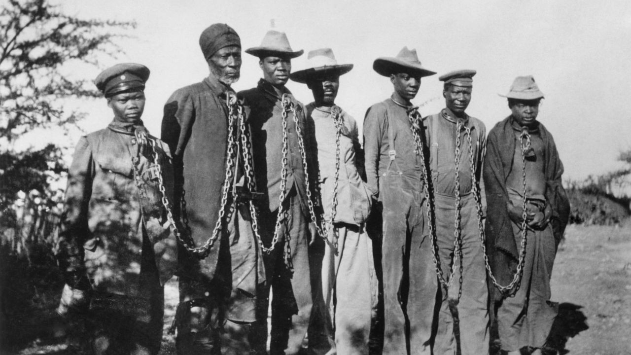 German troops killed up to 80,000 of Herero and Nama people in what is now Namibia between 1904 and 1908 in response to an anti-colonial uprising.