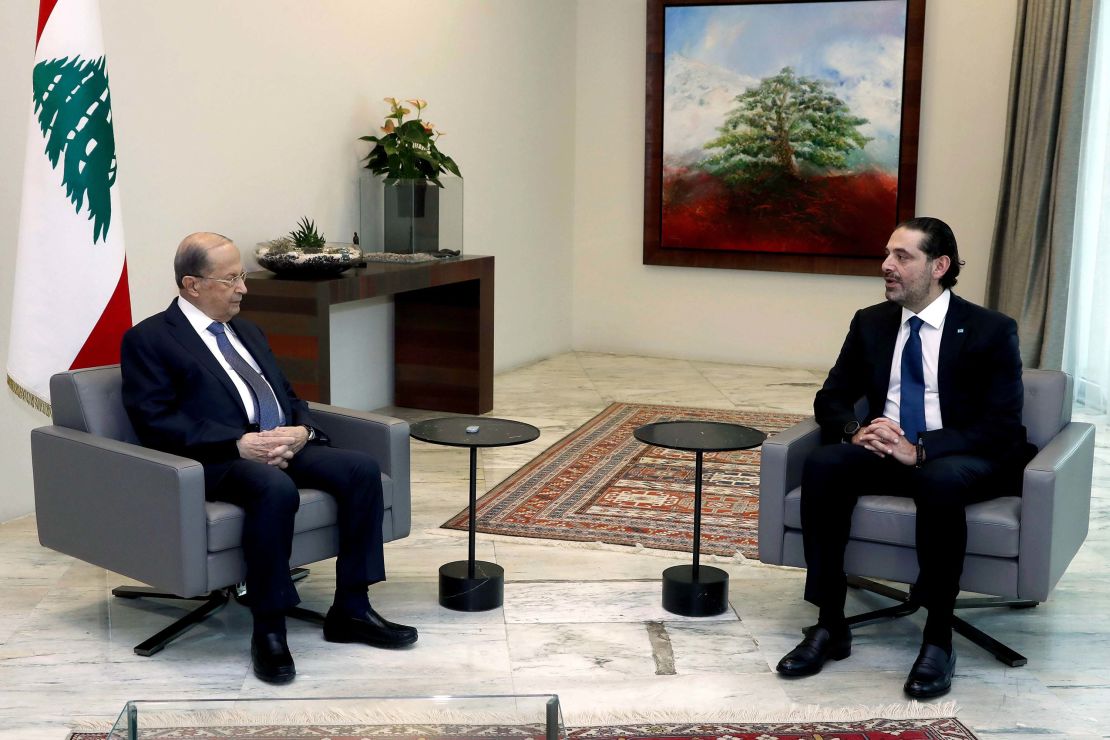 There is a rift between Prime Minister-designate Saad Hariri (right) and President Michel Aoun over forming a new government. 