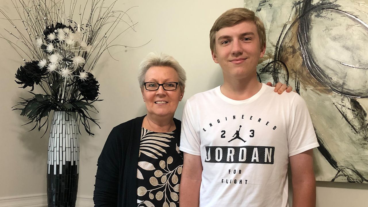 Irena Schulz with her 17-year-old son. She worries how her avoidance of the doctor due to Covid-19 medical bills could impact him.