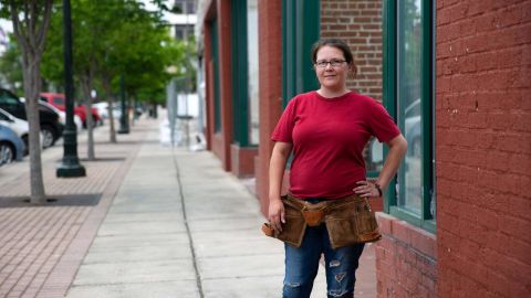Brandyn Parker, 37, in downtown Dalton on Thursday.