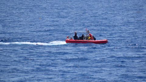 The Coast Guard rescues eight people from the water approximately 18 miles southwest of Key West. Ten other Cuban migrants were declared missing.