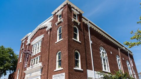 Historic Vernon AME Church stands in the Greenwood District of Tulsa Oklahoma, on Thursday, June 18, 2020. 