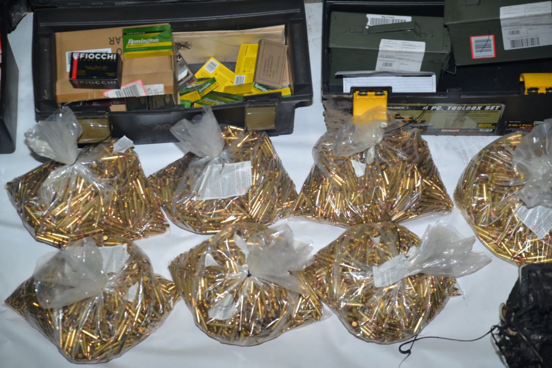 Some of the 22,000 rounds of various types of ammunition found at San Jose gunman Sam Cassidy's home.