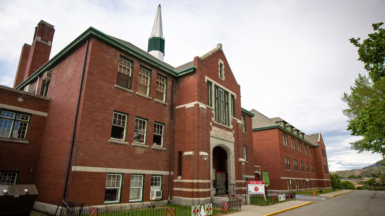 The former Kamloops Indian Residential School is seen on Tk'emlups te Secwépemc First Nation in Kamloops, British Columbia, Canada on Thursday, May 27, 2021. The remains of 215 children have been found buried on the site of the former residential school in Kamloops.