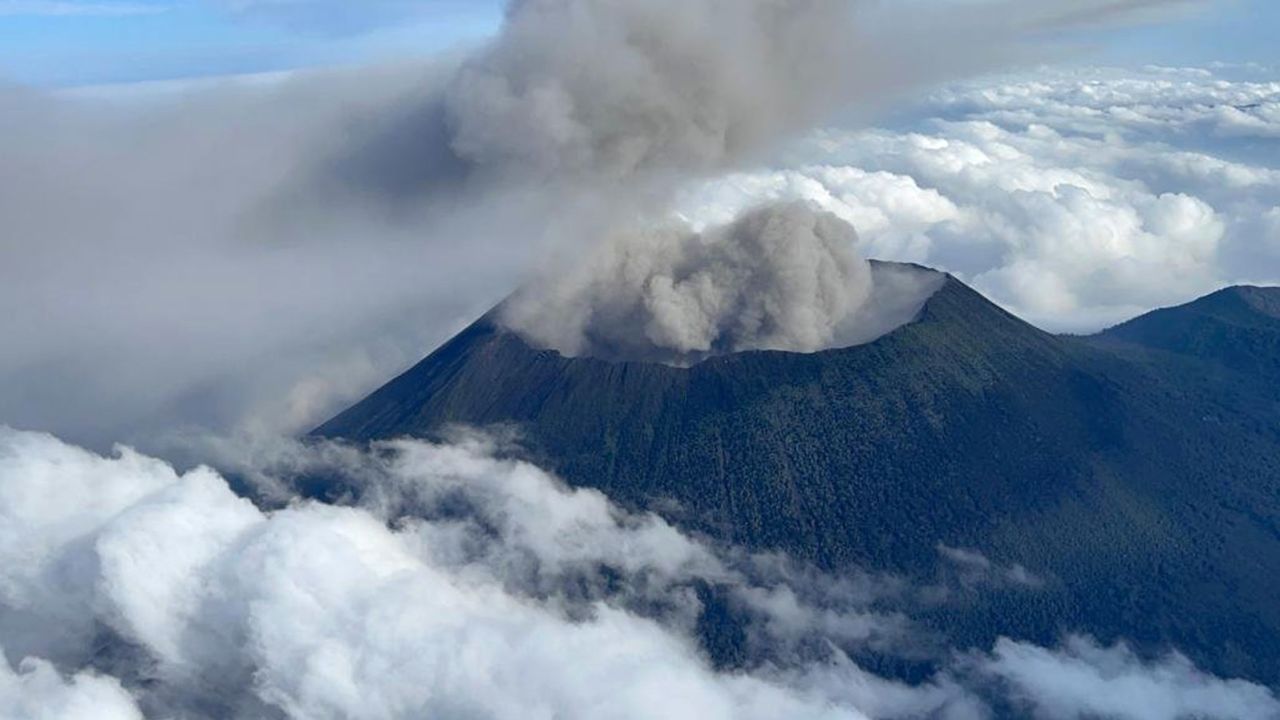 CNN's Fabien Muhire captured these images of Mt. Nyiragongo on a flight with a team of experts surveying the volcano.