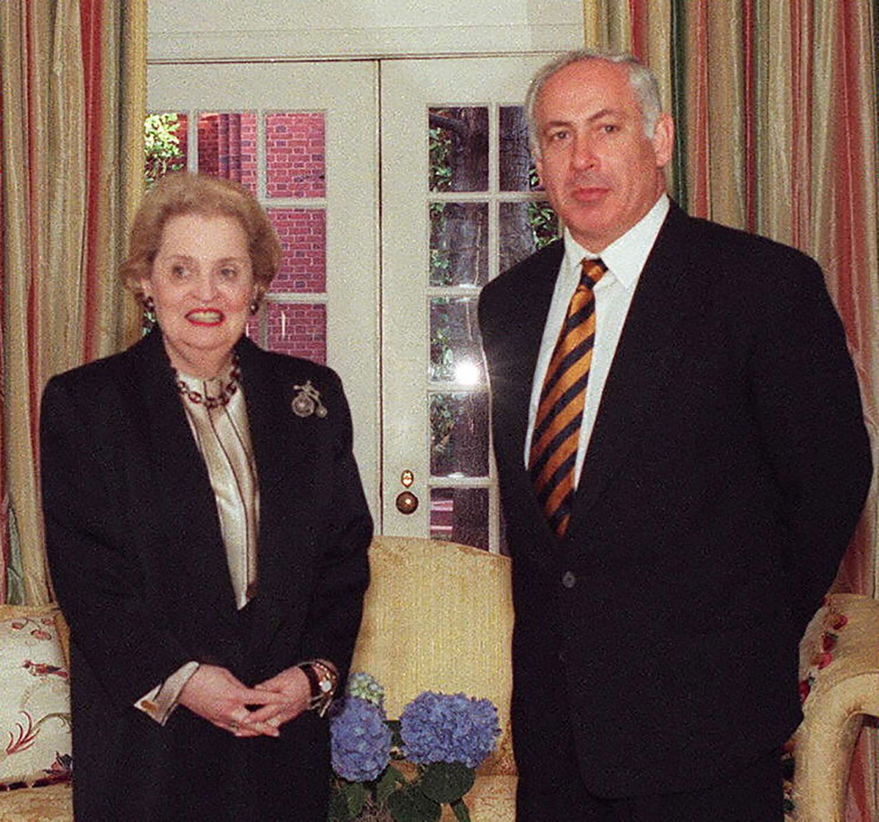 Netanyahu meets with US Secretary of State Madeleine Albright in Washington, DC, in February 1997. 