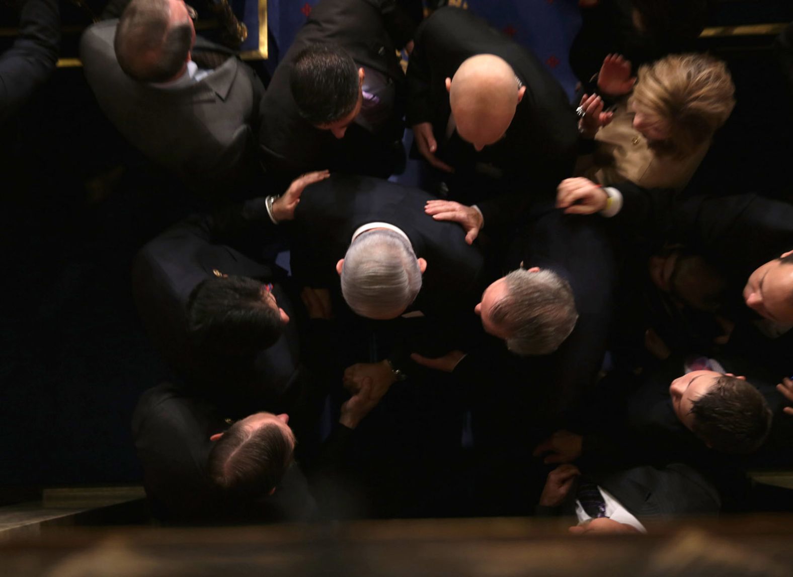 Netanyahu is greeted by members of US Congress as he arrives to speak in the House chamber in March 2015. He warned that a proposed agreement between world powers and Iran was "a bad deal" that would not stop Tehran from getting nuclear weapons.