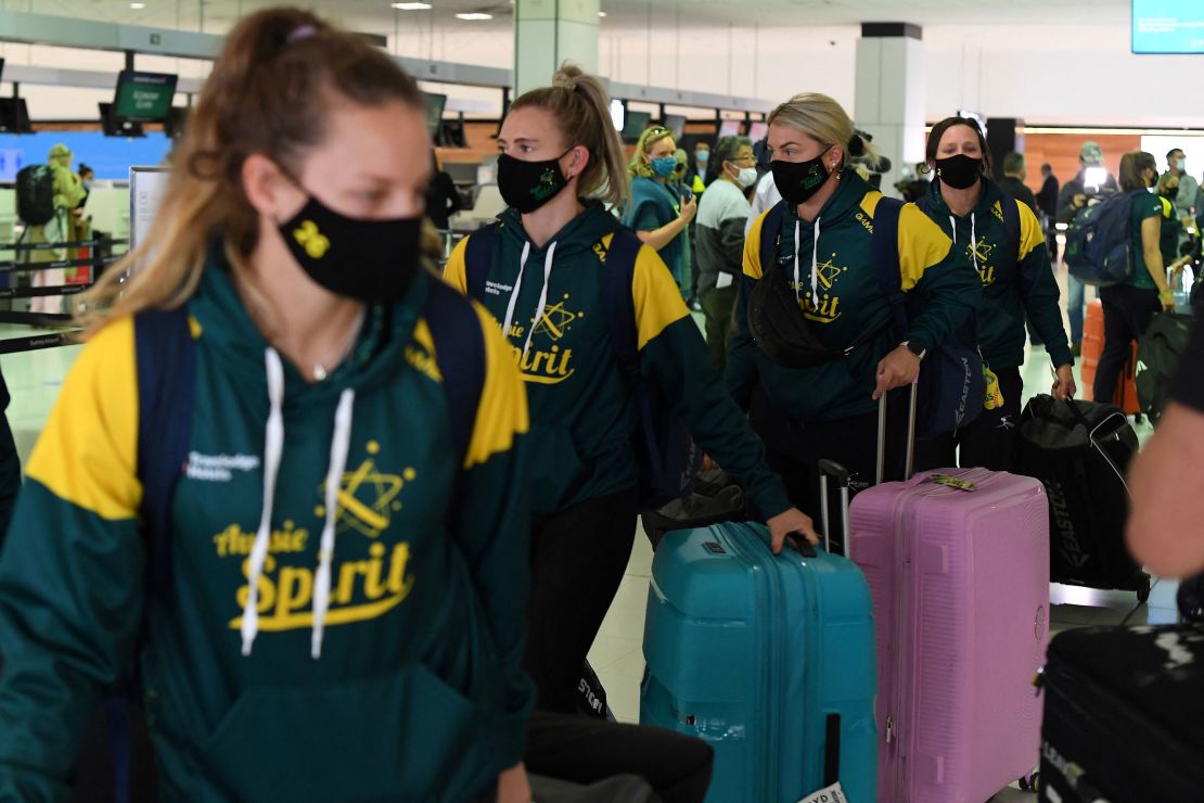 Australia's softball players prepare to leave for the Tokyo Olympics.