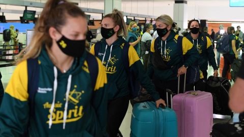 Australia's softball players prepare to leave for the Tokyo Olympics.