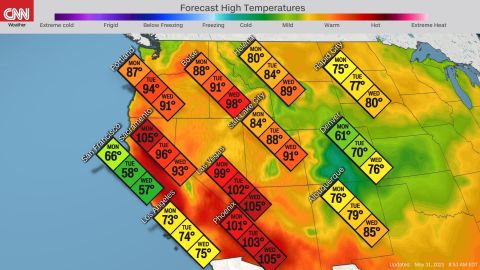 Record-breaking heat builds in the west this week.