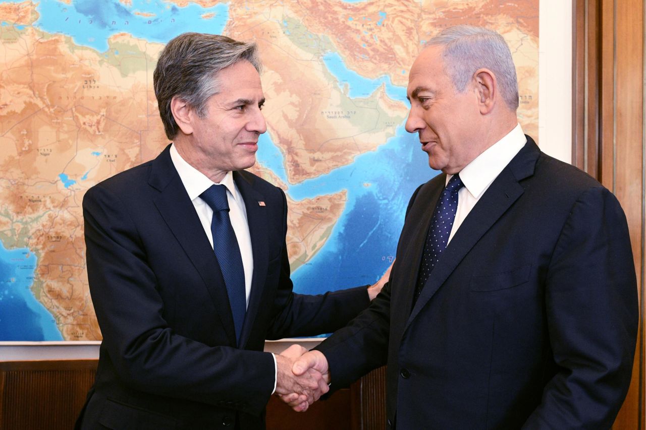 Netanyahu meets with US Secretary of State Antony Blinken in May 2021. Blinken was also in the region to meet Palestinian President Mahmoud Abbas and visit Egypt and Jordan.