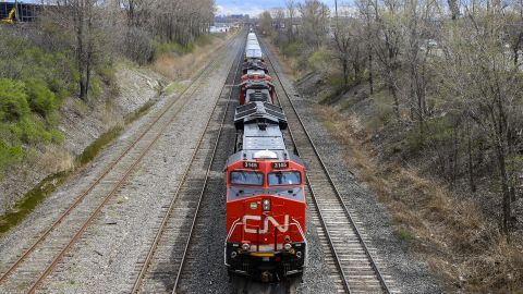 Via Rail passenger trains share tracks with freight operator Canadian National. 