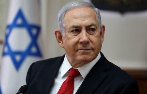 Benjamin Netanyahu chairs a Cabinet meeting in Jerusalem in October 2019.