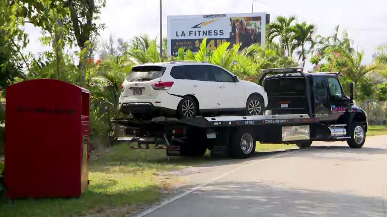 The vehicle used in the shooting was located submerged in a canal Monday afternoon, police said.