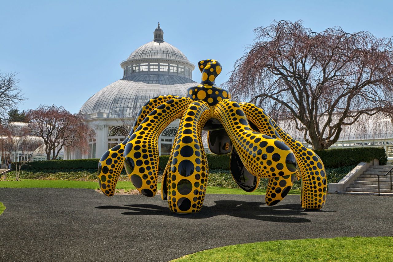 The New York Botanical Garden has been filled with sculptures by Kusama, including this new "Dancing Pumpkin."