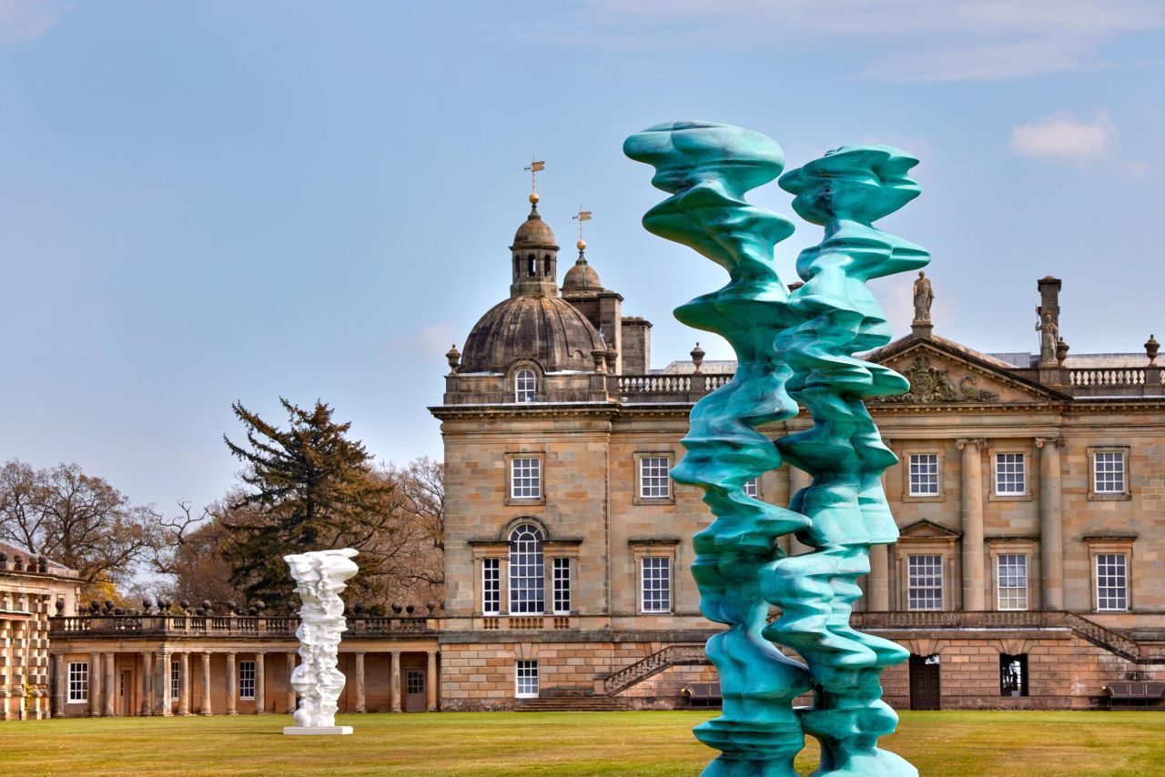 Tony Cragg's "Runner" (2015) pictured in the grounds of Houghton Hall, Norfolk.