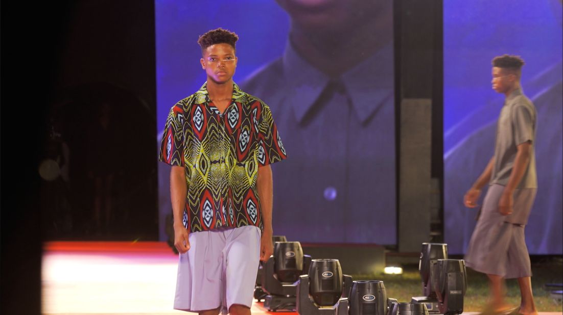 Audifferen started out interning for fashion events such as Arise Fashion Week when he was a student. He began designing shirts, like the one pictured, which he would wear himself to events. "(People) bought these items off my back," he said.